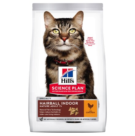 SP Hairball Indoor Mature Adult Kattefoder med Kyllin 2.5kg