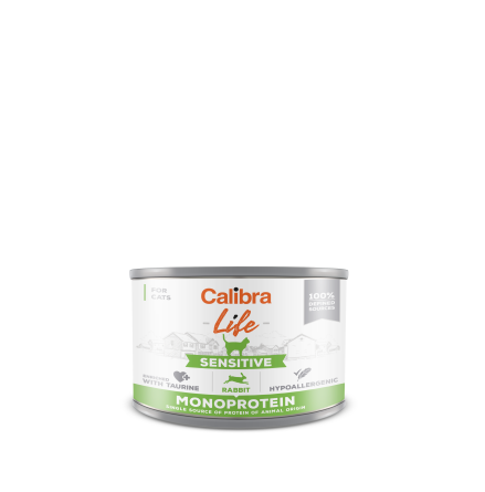 Calibra Cat Life can Sensitive Rabbit 200 g