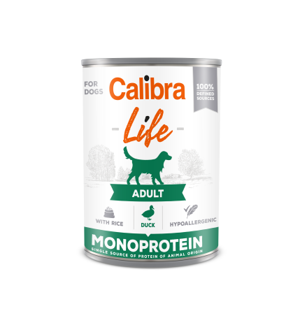 Calibra Dog Life can Adult Duck with rice 400 g