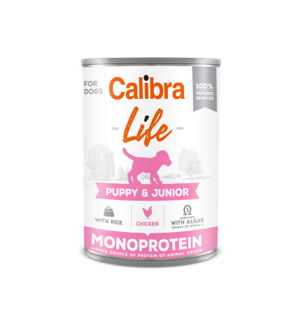 Calibra Dog Life can Puppy&Junior Chicken&rice 400 g