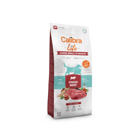 Calibra Dog Life Junior Small & Medium Fresh Beef 12 kg