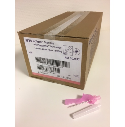 BD Eclipse S�kerhetskanyl 1,2x40mm rosa/100