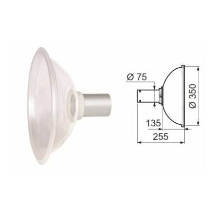Kupolhuv 350mm X 75 mm diam till Fumex
