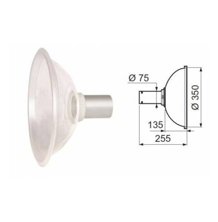 Kupolhuv 350mm X 75 mm diam till Fumex