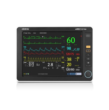 Mindray uMEC12 Vet Monitor Touch, ECG, NIBP,SPO2,CO2,Printer