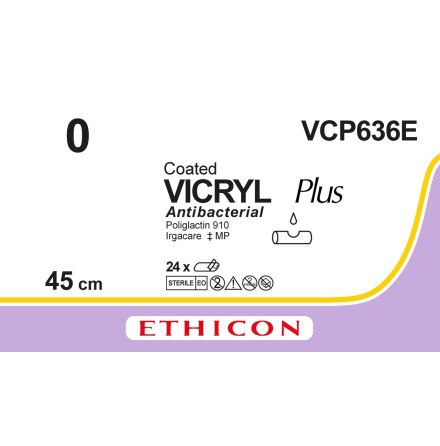 Vicryl Plus 0 3x45cm SutupakVCP636E