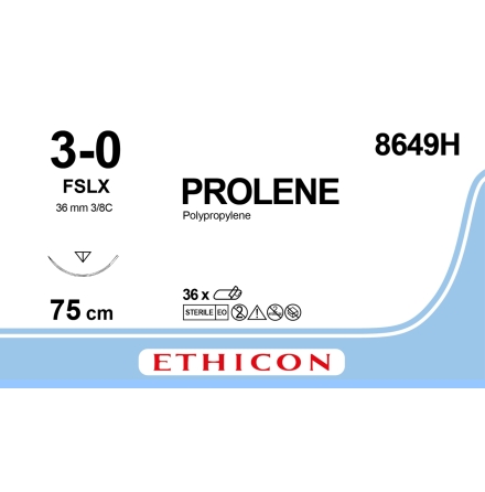 Prolene 3/0 FSLX 75cm 8649H